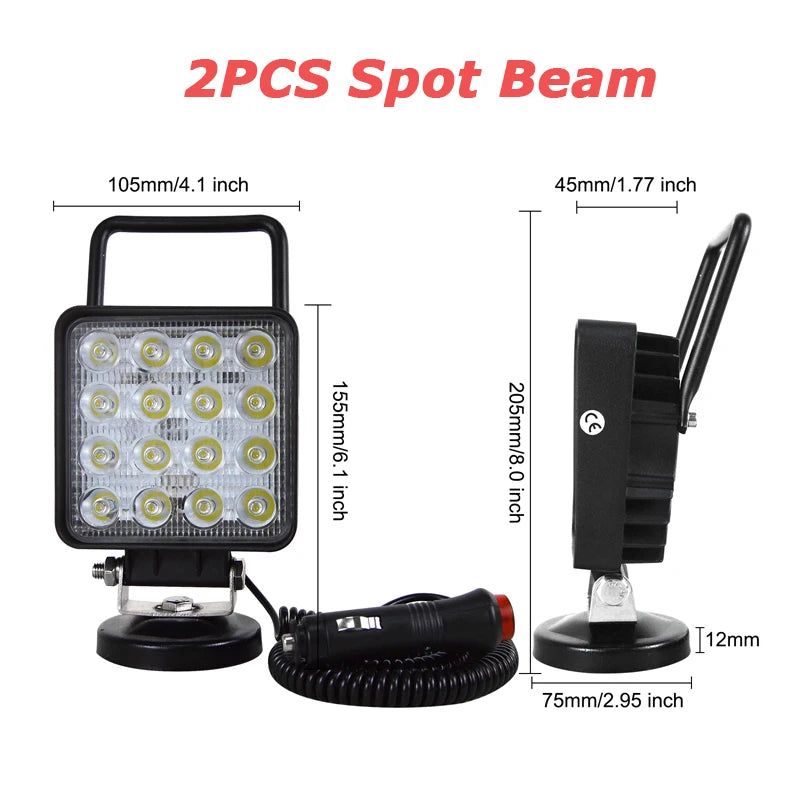 LED-Arbeitsleuchte / Lampada da lavoro – 48W | Magnetfuß | 12–24V