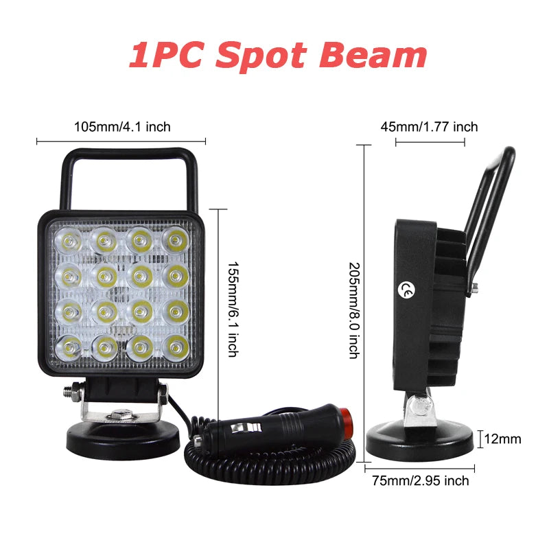 LED-Arbeitsleuchte / Lampada da lavoro – 48W | Magnetfuß | 12–24V