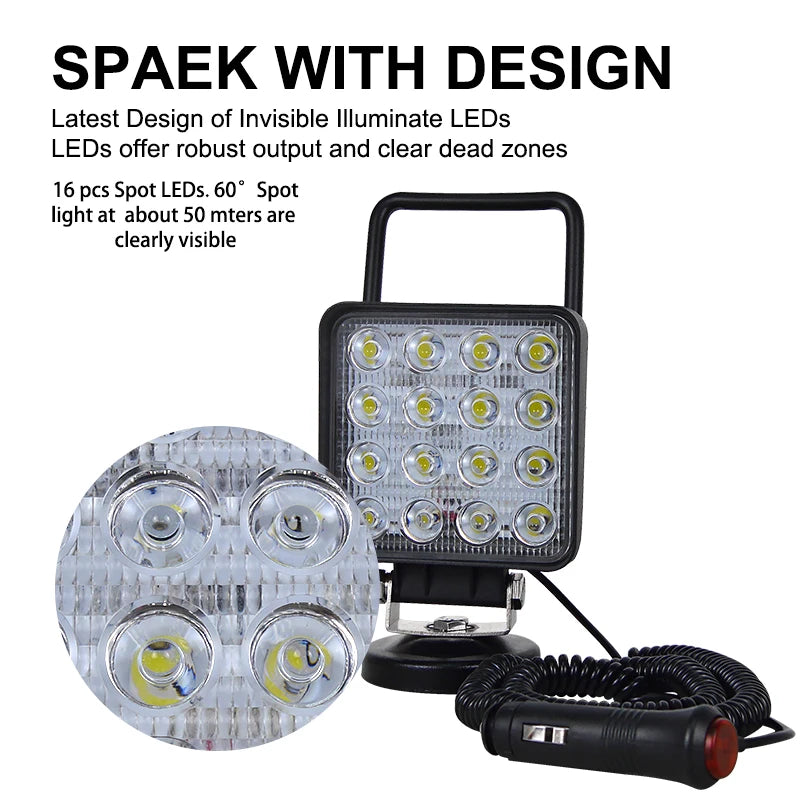 LED-Arbeitsleuchte / Lampada da lavoro – 48W | Magnetfuß | 12–24V