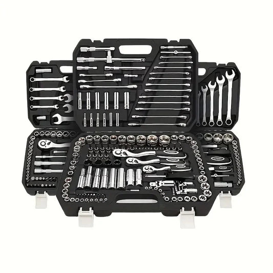 46-tlg. Kfz-Werkzeug-Set – Steckschlüssel, Bits & Ratsche im Koffer
Set di attrezzi auto 46 pezzi – Inserti, chiavi e cricchetto con valigetta